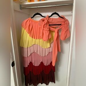 SHEIN Skirt set(peach/pink)